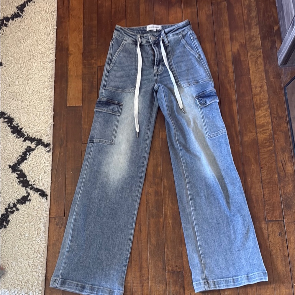 Men's Blue Cargo Jeans